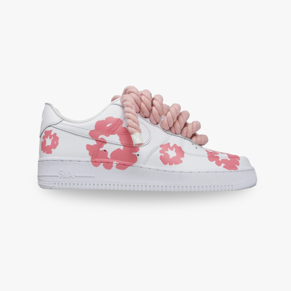 Customized AF1 Tears and Rope Pink - Handcraftd