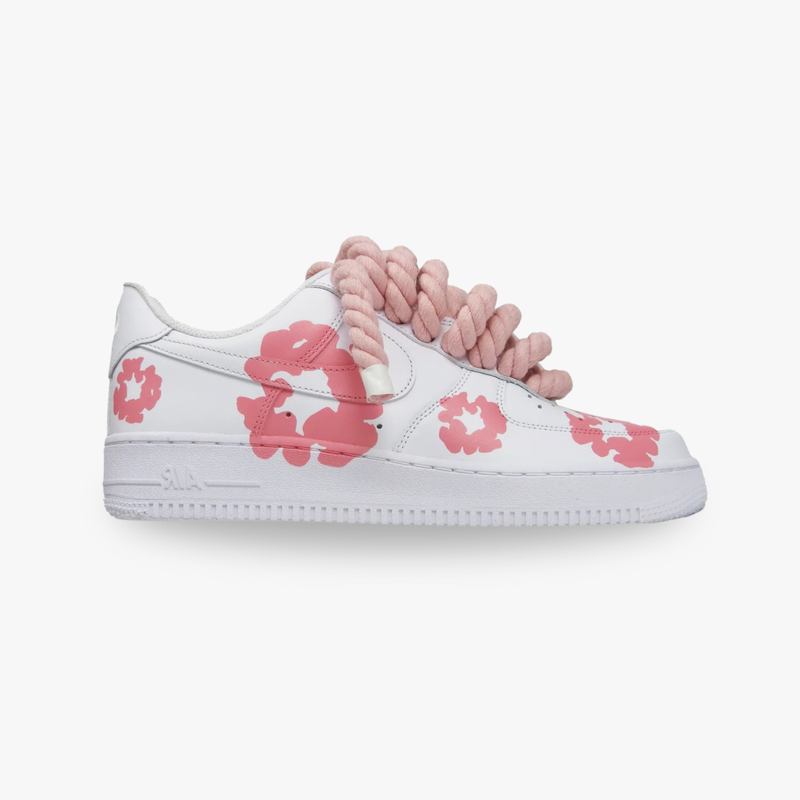 Customized AF1 Tears and Rope Pink - Handcraftd