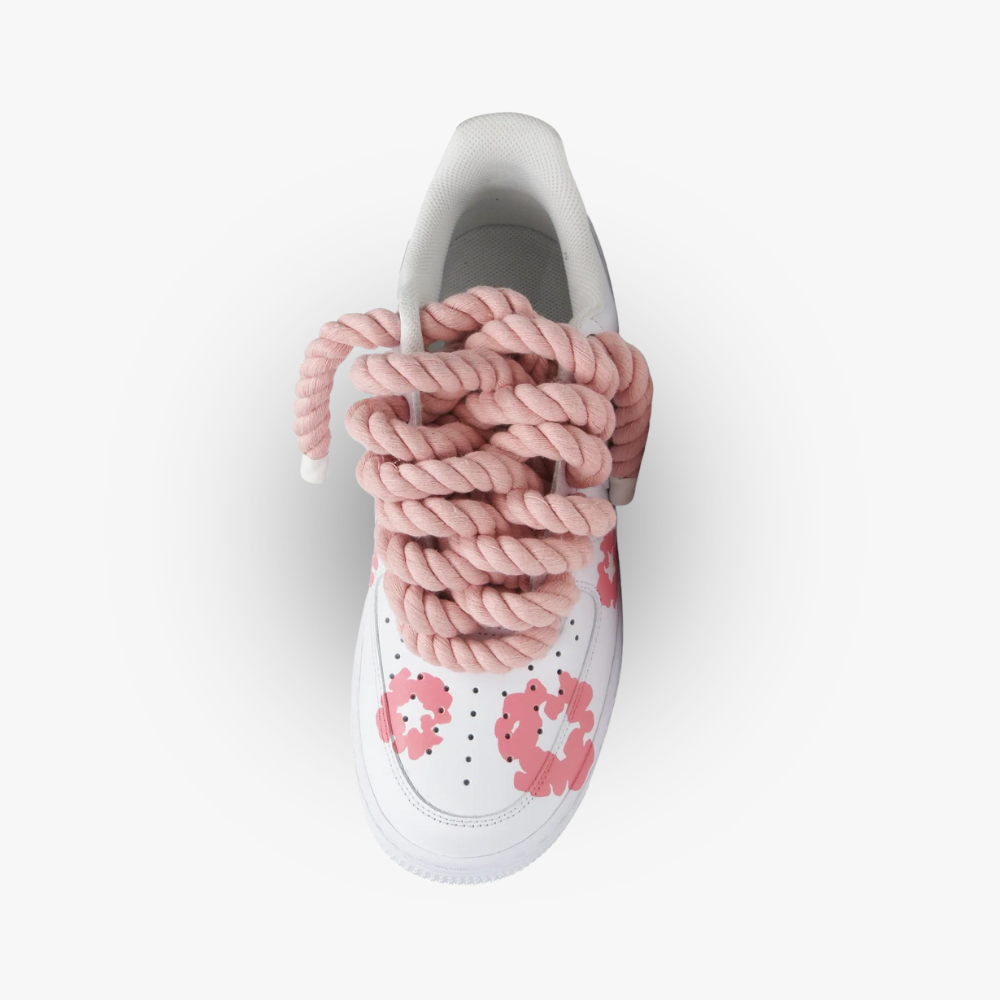 Customized AF1 Tears and Rope Pink - Handcraftd