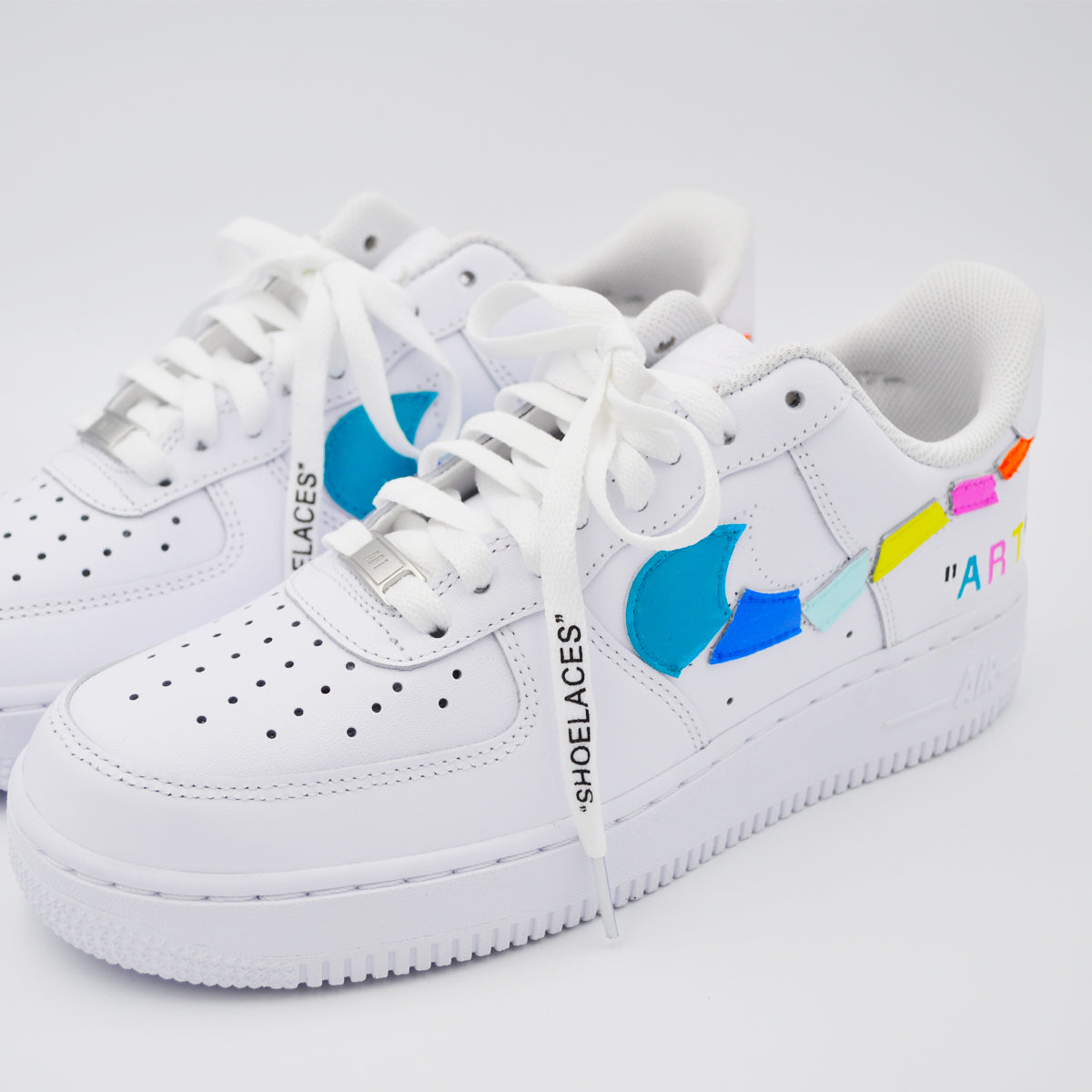Customized AF1 Destroyed Art Swoosh - Handcraftd