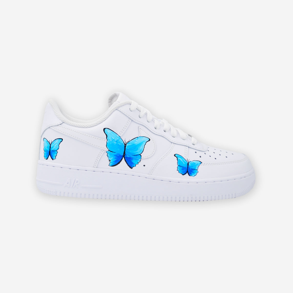 Customized AF1 Butterfly Blue Paint - Handcraftd