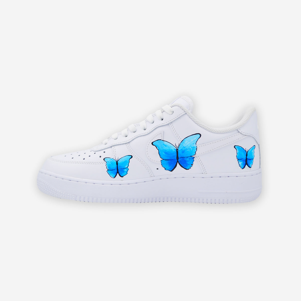 Customized AF1 Butterfly Blue Paint - Handcraftd