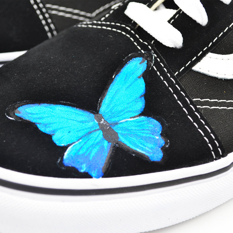 Customized Old Skool Blue Butterfly - Handcraftd