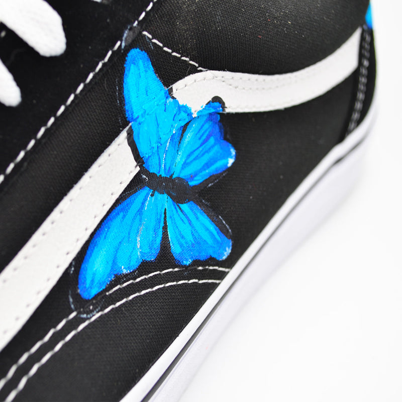 Customized Old Skool Blue Butterfly - Handcraftd