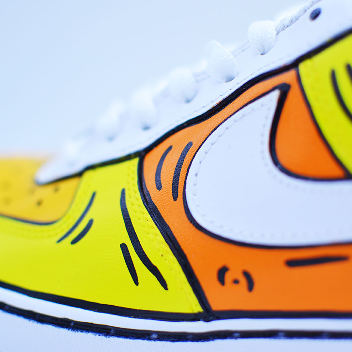 Customized AF1 Yellow Cartoon Sketched - Handcraftd