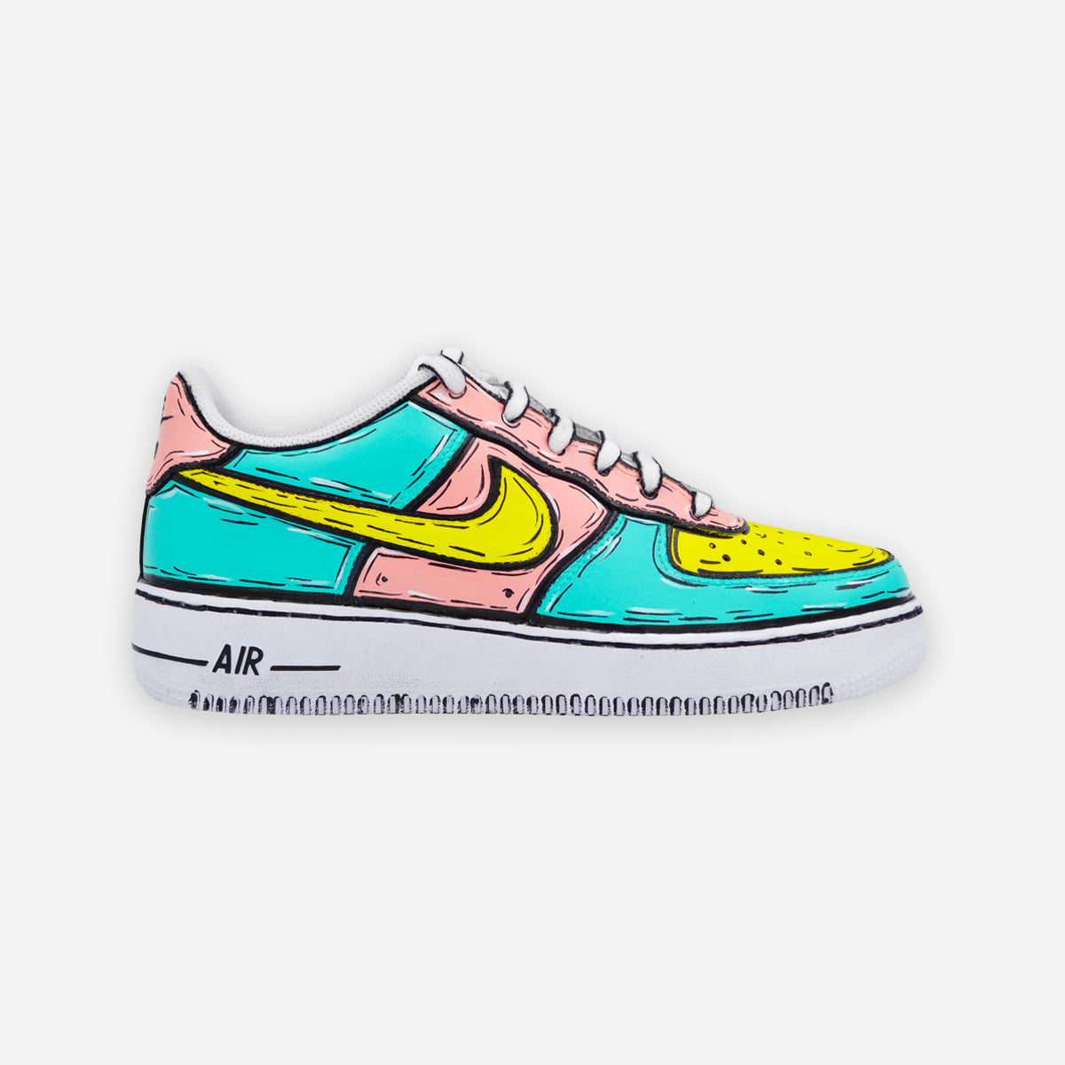 Customized AF1 Pink Cartoon - Handcraftd