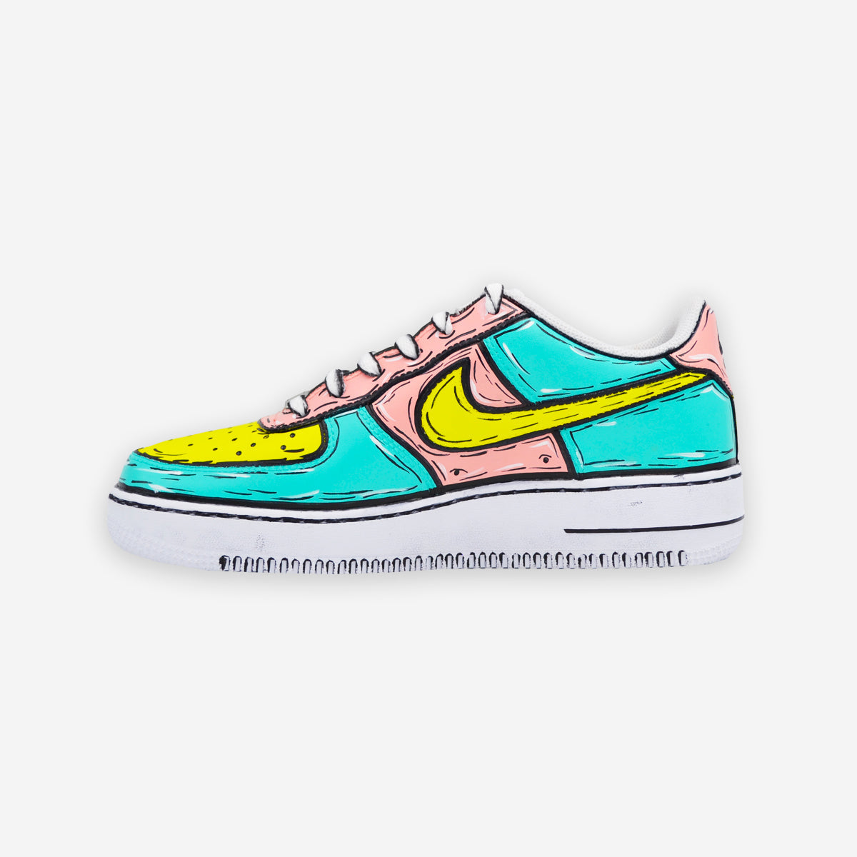 Customized AF1 Pink Cartoon - Handcraftd