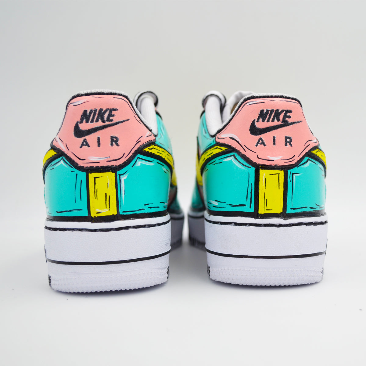 Customized AF1 Pink Cartoon - Handcraftd