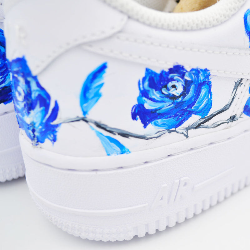 Customized AF1 Blue Roses - Handcraftd