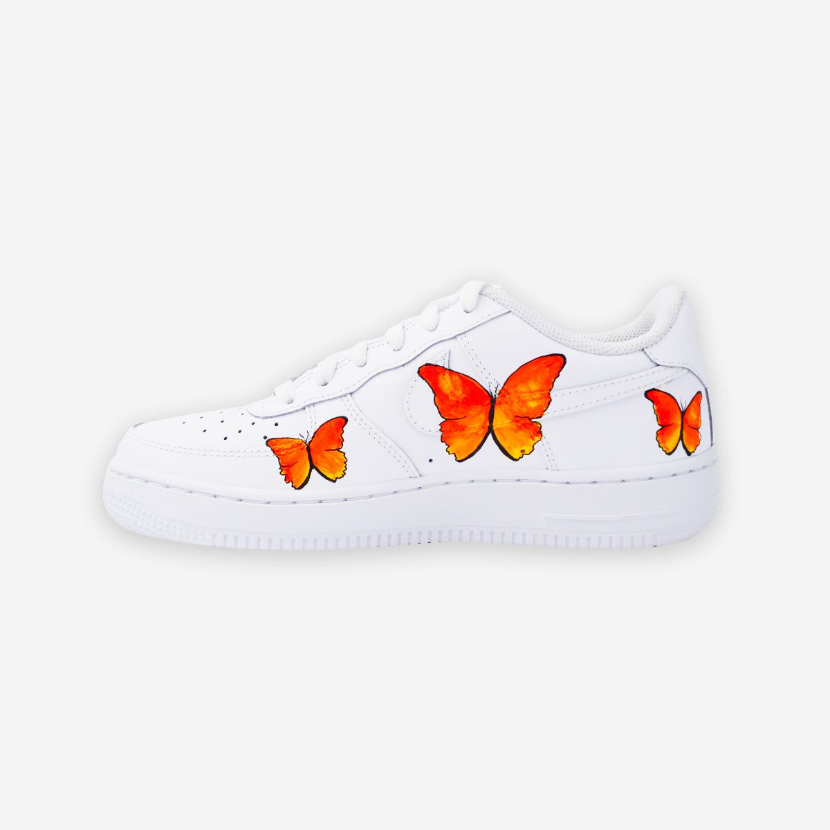 Customized AF1 Butterfly Orange Paint - Handcraftd