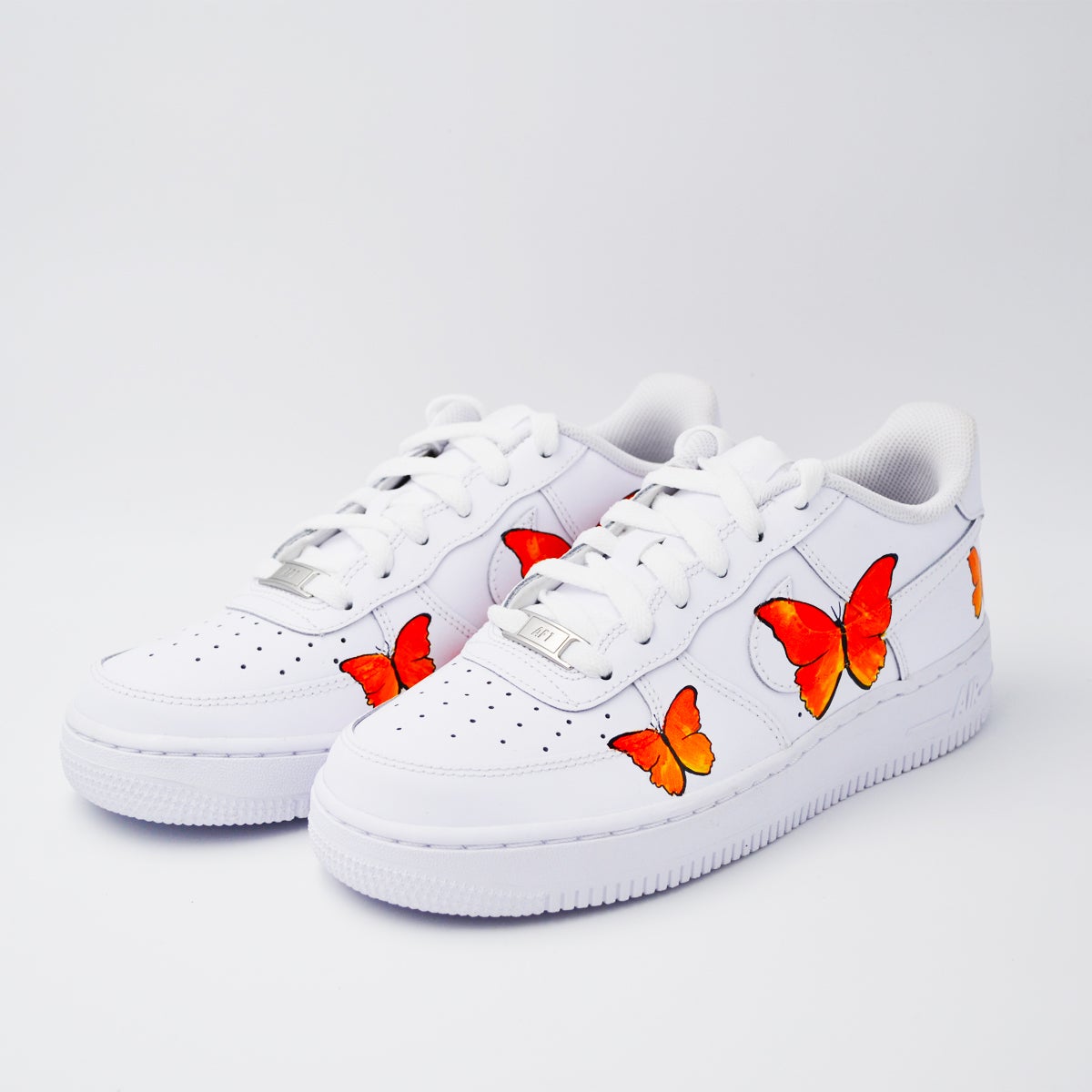 Customized AF1 Butterfly Orange Paint - Handcraftd
