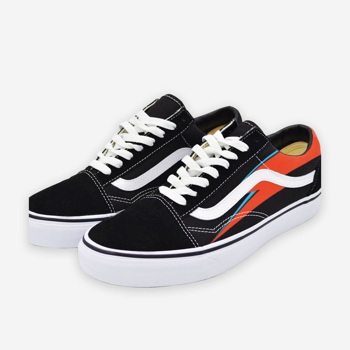 Customized Old Skool Black Bowie - Handcraftd