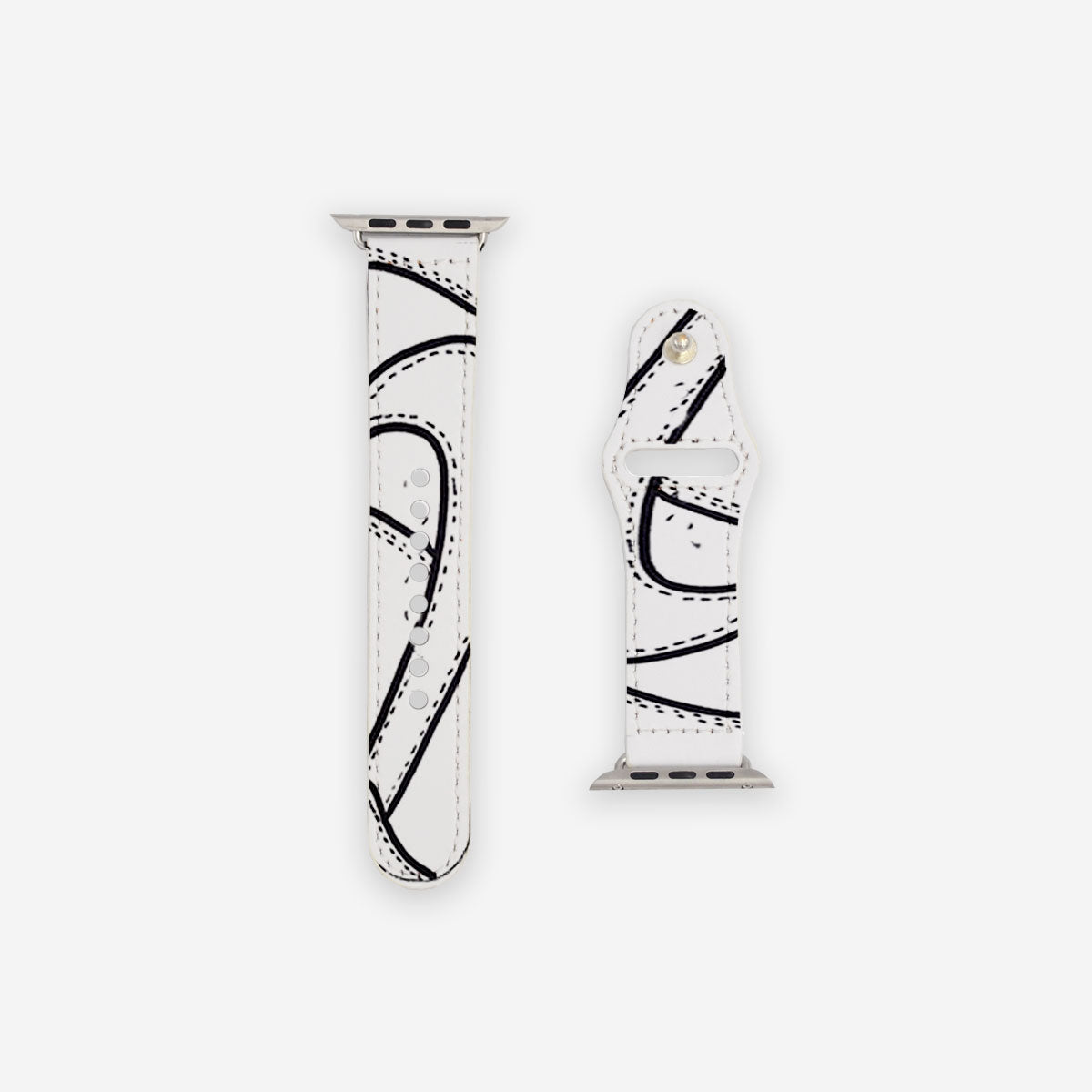 Customized App. Watch Band White Cartoon Sketched - Handcraftd