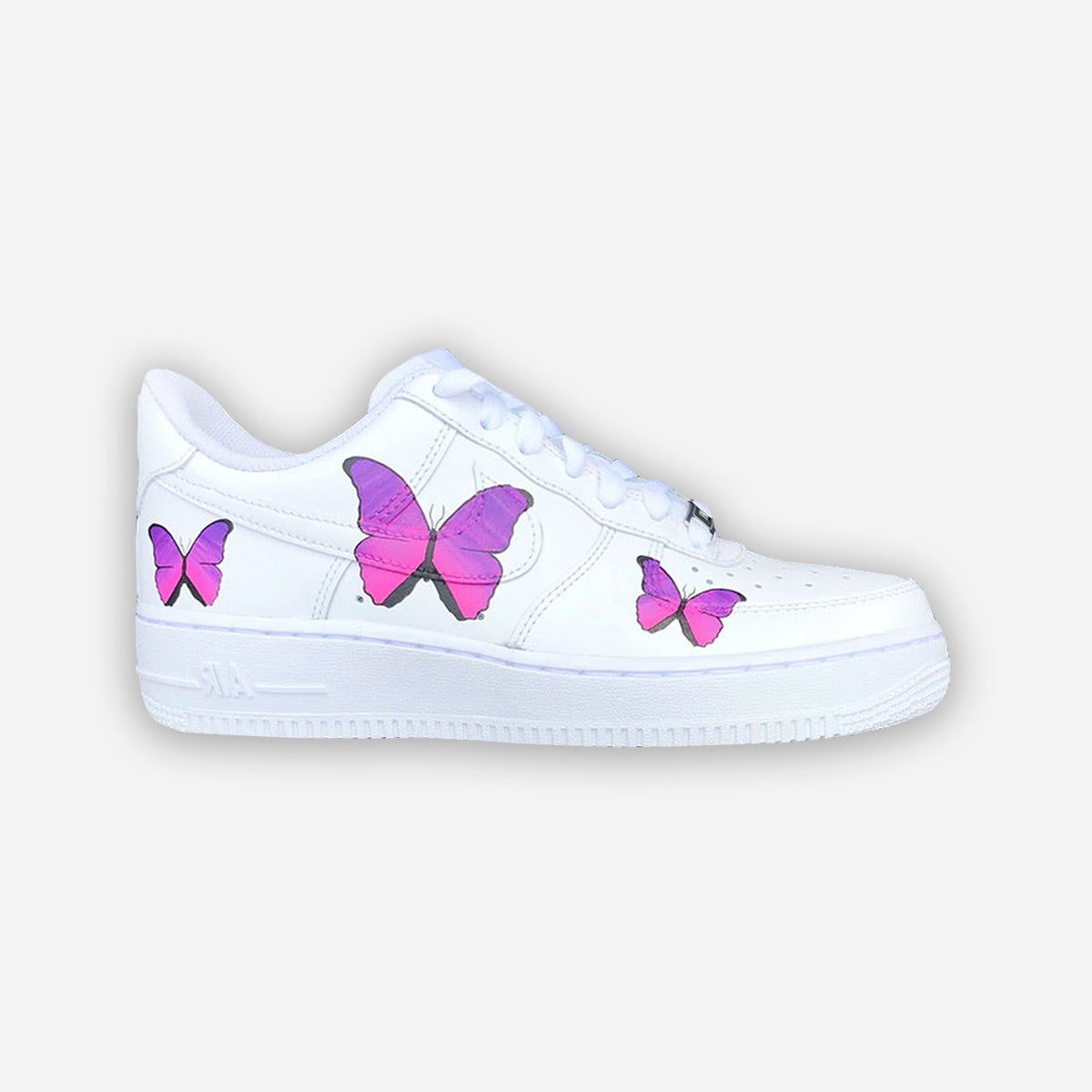 Customized AF1 Butterfly Purple Paint - Handcraftd