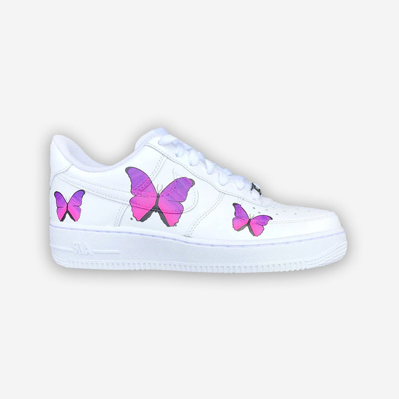 Customized AF1 Butterfly Purple Paint - Handcraftd