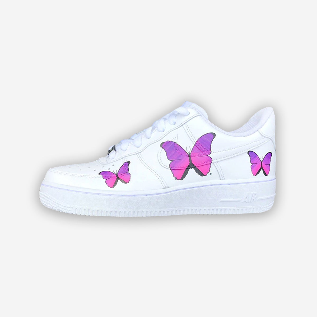 Customized AF1 Butterfly Purple Paint - Handcraftd