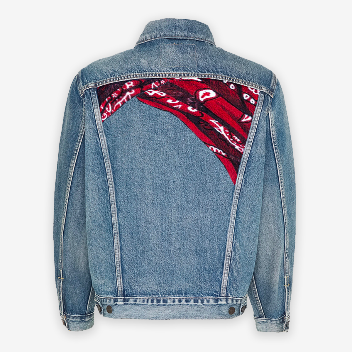 Customized Levi’s Vintage Jacket Red Bandana - Handcraftd