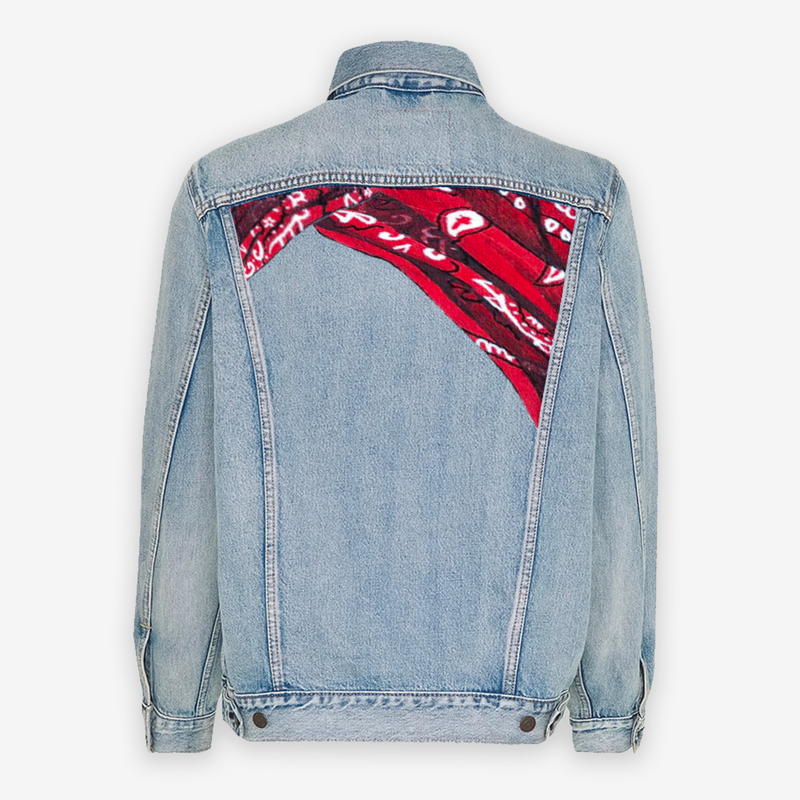 Customized Levi’s Vintage Jacket Red Bandana - Handcraftd