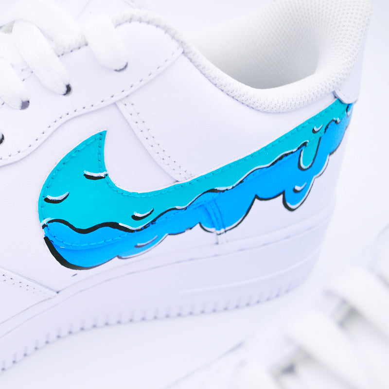 Customized AF1 Blue Drip - Handcraftd